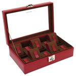 WATCH BOXES Friedrich|23 26215-4 Cordoba Genuine LEATHER Red for 10 watches